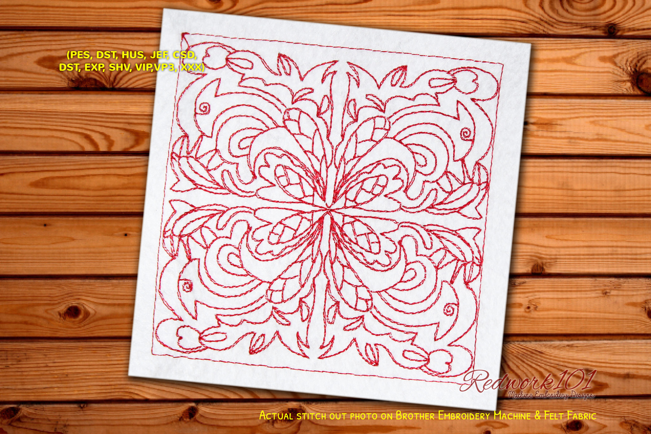 Quilt Block Design Redwork