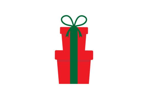 Gift Green Ribbon Christmas Icon Vector