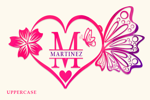 Butterflies Monogram Font - Preview 1