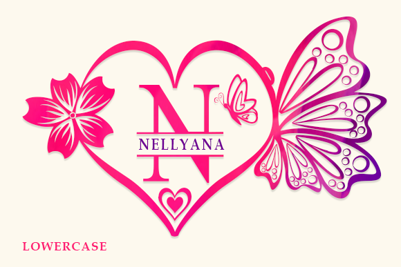 Butterflies Monogram Font - Preview 2