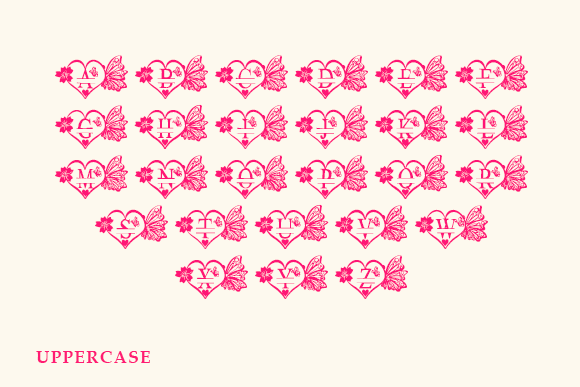 Butterflies Monogram Font - Preview 3