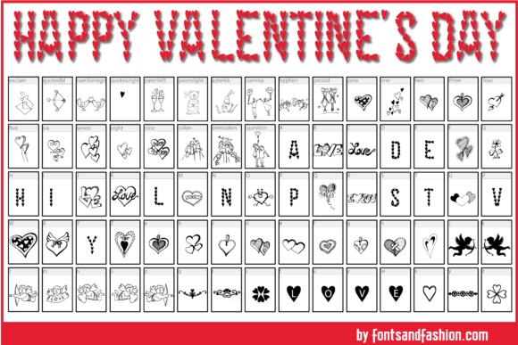 Happy Valentines Day Font - Preview 1