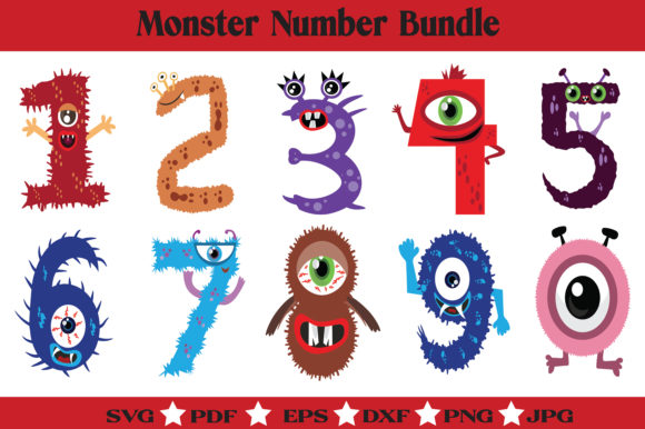 Number SVG Bundle - Monster Numbers Graphic by McLaughlin Mall  Creative  Fabrica