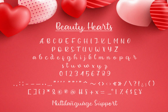 Beauty Hearts Font PNG with transparent background - Preview 6