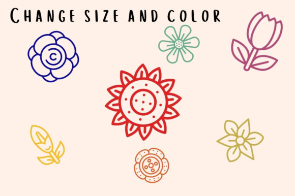 Flower Icons Font PNG with transparent background - Preview 2