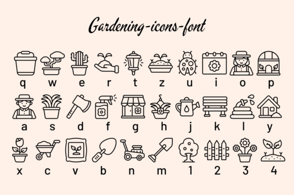 Gardening Icons Font - Preview 1