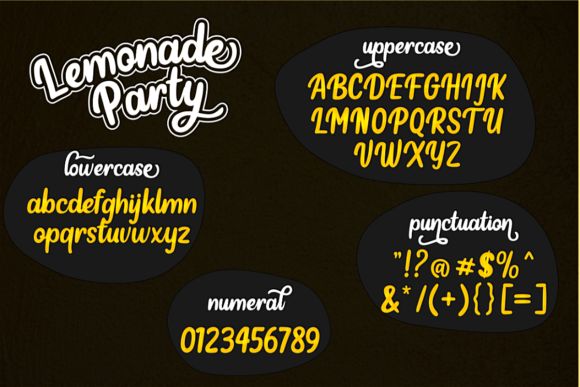 Lemonade Party Font PNG with transparent background - Preview 1