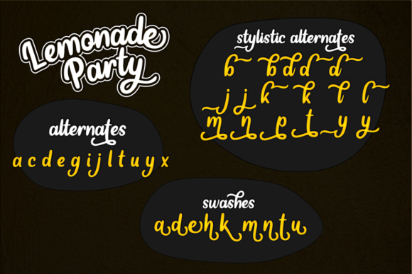 Lemonade Party Font PNG with transparent background - Preview 2