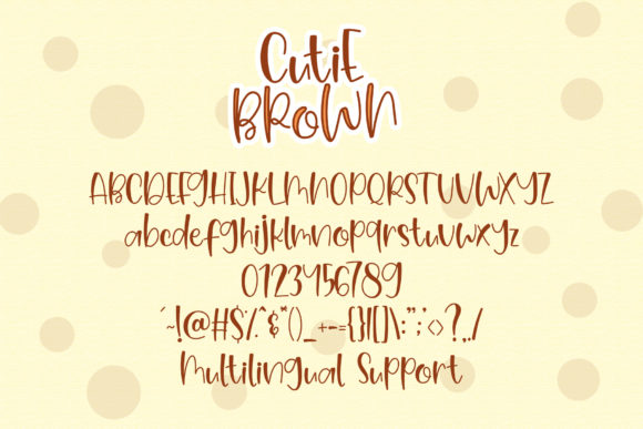 Cutie Brown Font PNG with transparent background - Preview 5