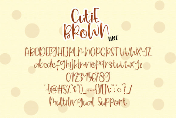 Cutie Brown Font PNG with transparent background - Preview 6