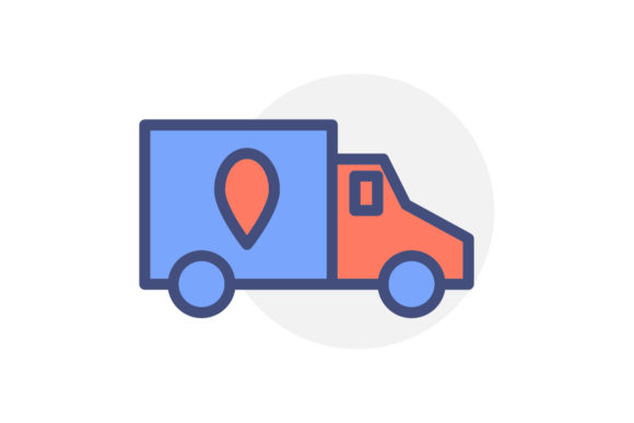 Truck Delivery Flat Icon Colour Style Gráfico Iconos Por iconiqu