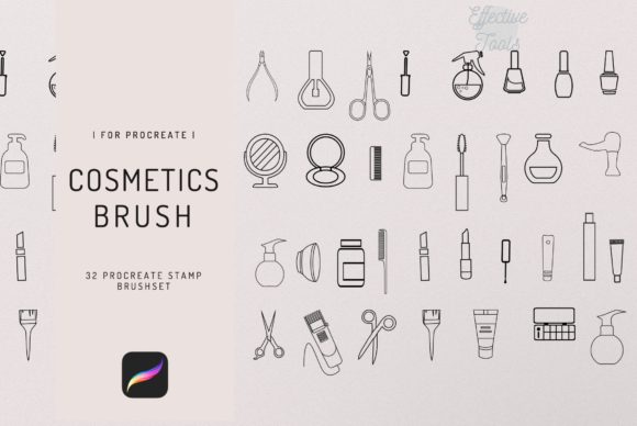 32 Procreate Beauty Set Stamp Brush
