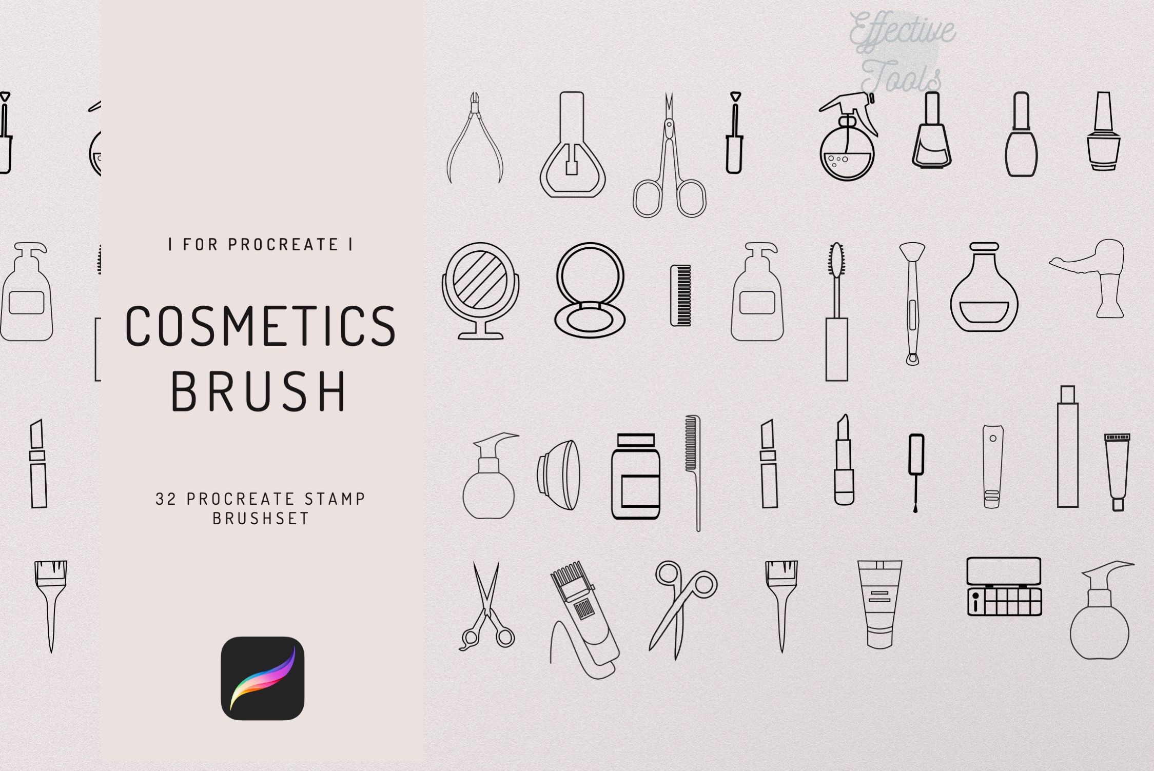 32 Procreate Beauty Set Stamp Brush - photo 1