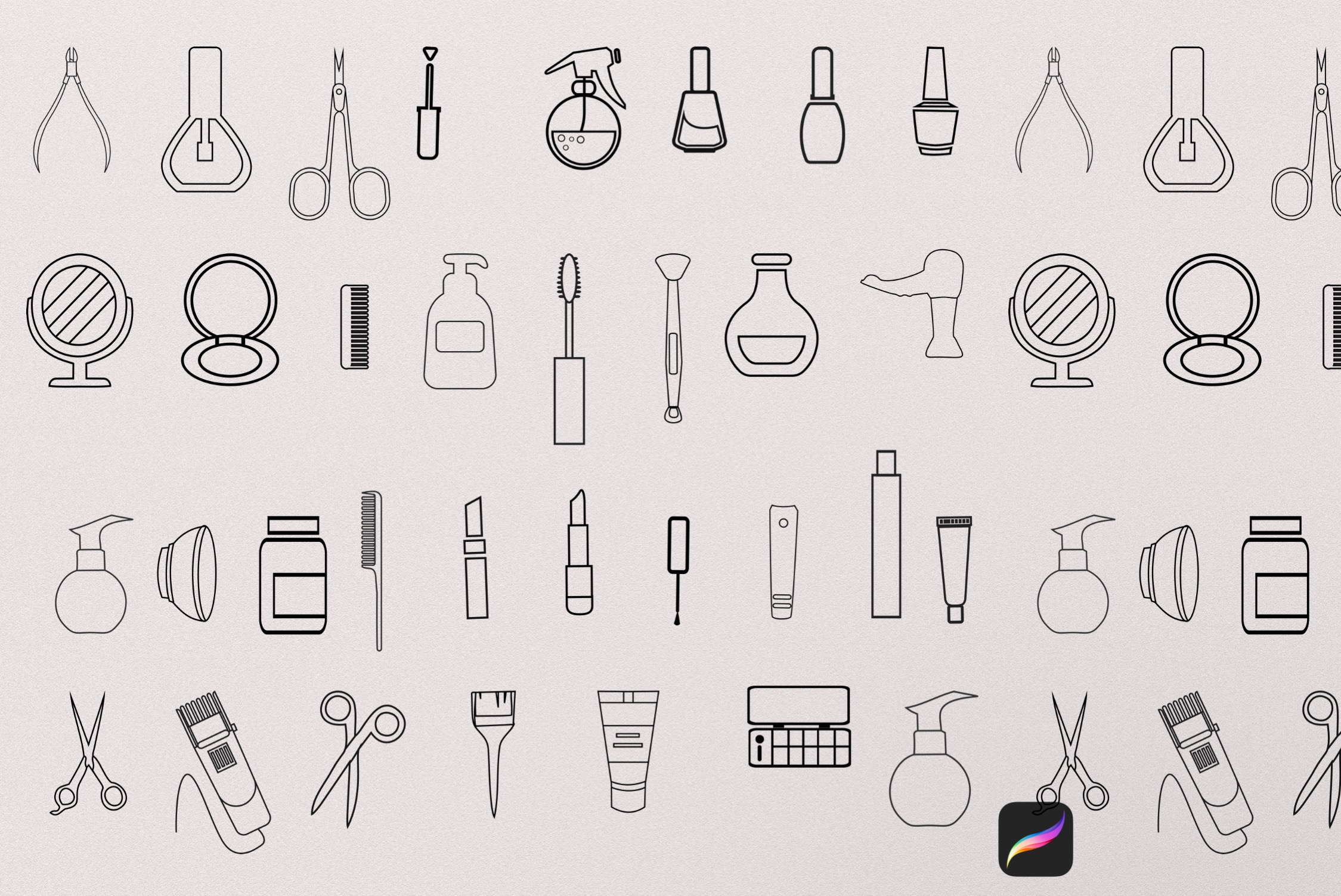 32 Procreate Beauty Set Stamp Brush - photo 3