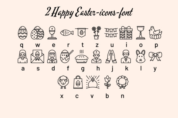 Happy Easter Icons Font - Preview 1
