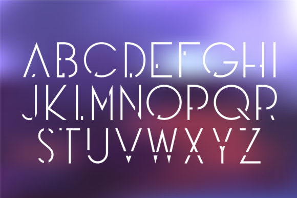 Linear Style Font PNG with transparent background - Preview 1