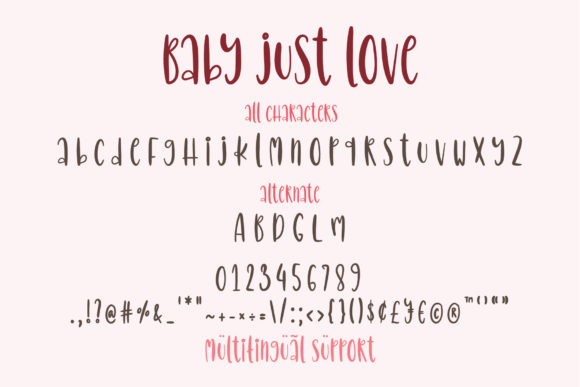 Baby Just Love Font font preview - 6
