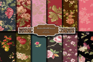 Floral Digital Paper Pack Graphic by retrowalldecor · Creative Fabrica