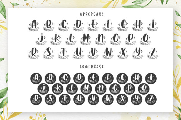 Nest Monogram Font PNG with transparent background - Preview 4