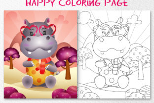 A Cute Hippo - Coloring Pages Graphic by wijayariko · Creative Fabrica