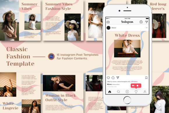 Classic Fashion Instagram Post Template Graphics