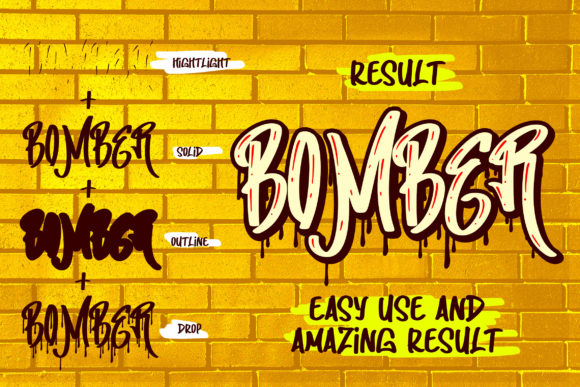 Making Bomber Font PNG with transparent background - Preview 3