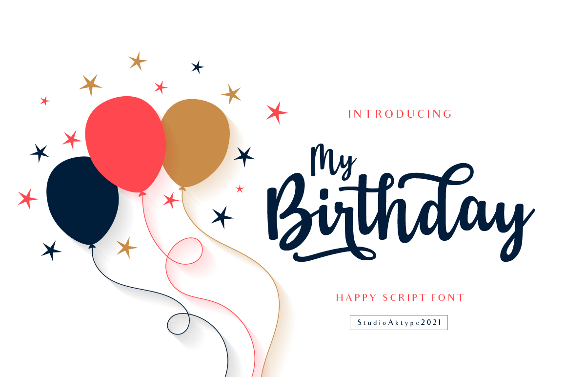 My Birthday preview, personal handwritten font for birthday messages