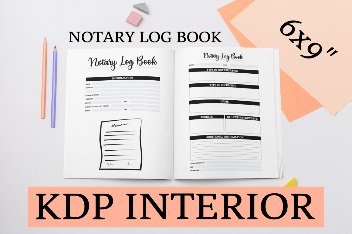 Notary Log Book | KDP Interior Graphic by Coco Sway · Creative Fabrica