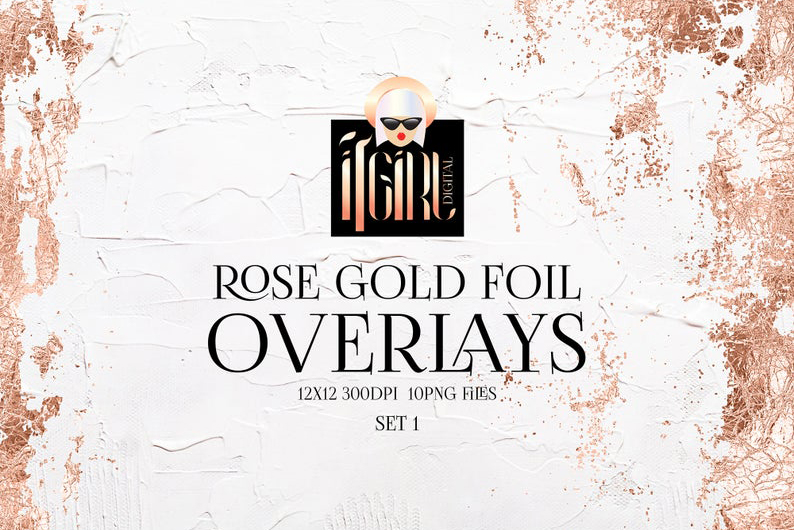 Rose Gold Foil Borders Clipart