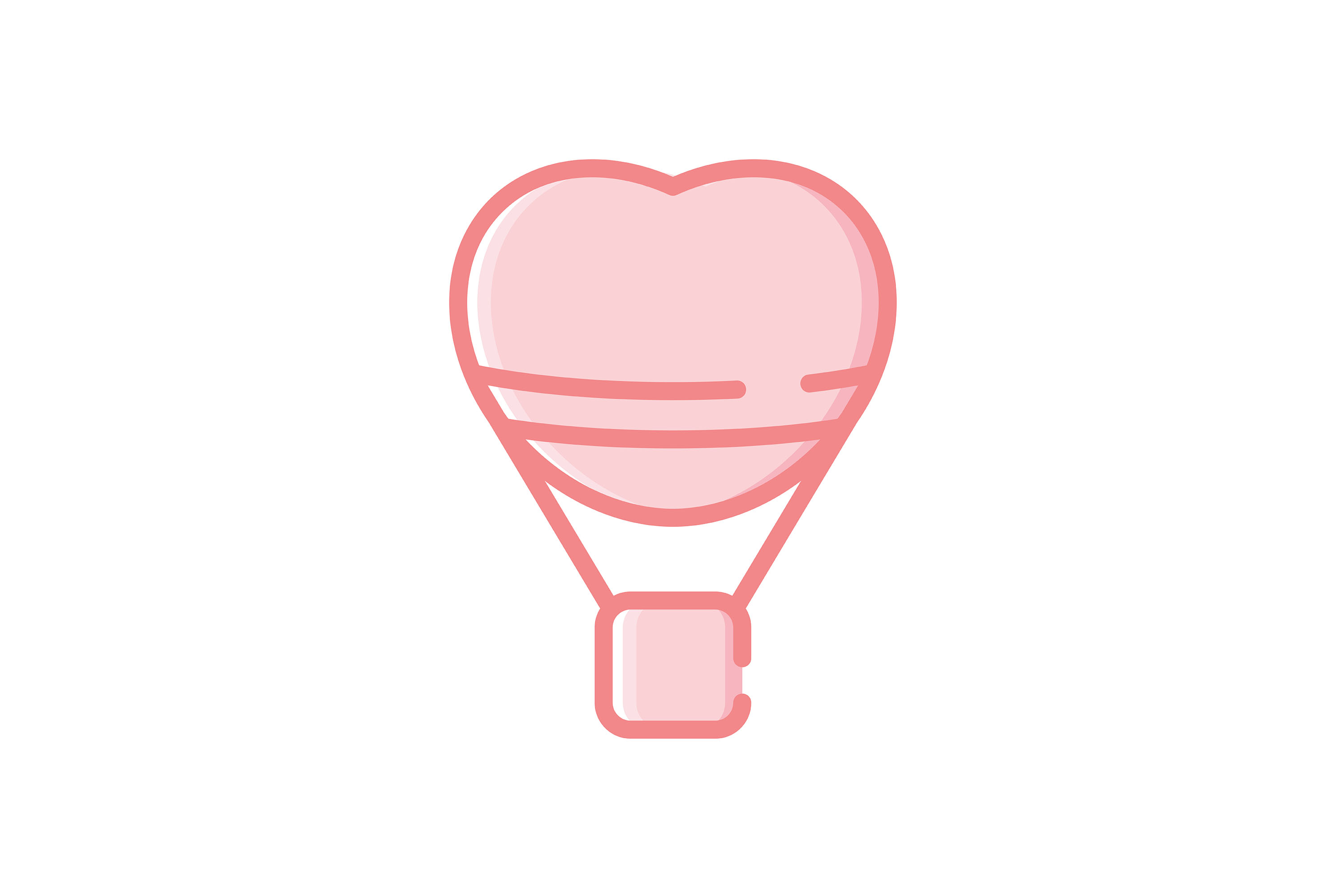 Valentine Icon Lineal Color Air Balloon Graphic by wienscollection ...