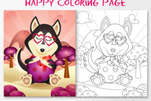 A Cute Husky Dog- Coloring Pages Graphic by wijayariko · Creative Fabrica