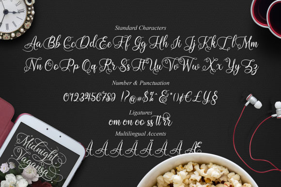Midnight Vagansa Font font preview - 3
