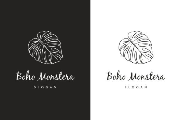 Monstera Logo Template Graphic by Pretty Decadent  Creative Fabrica