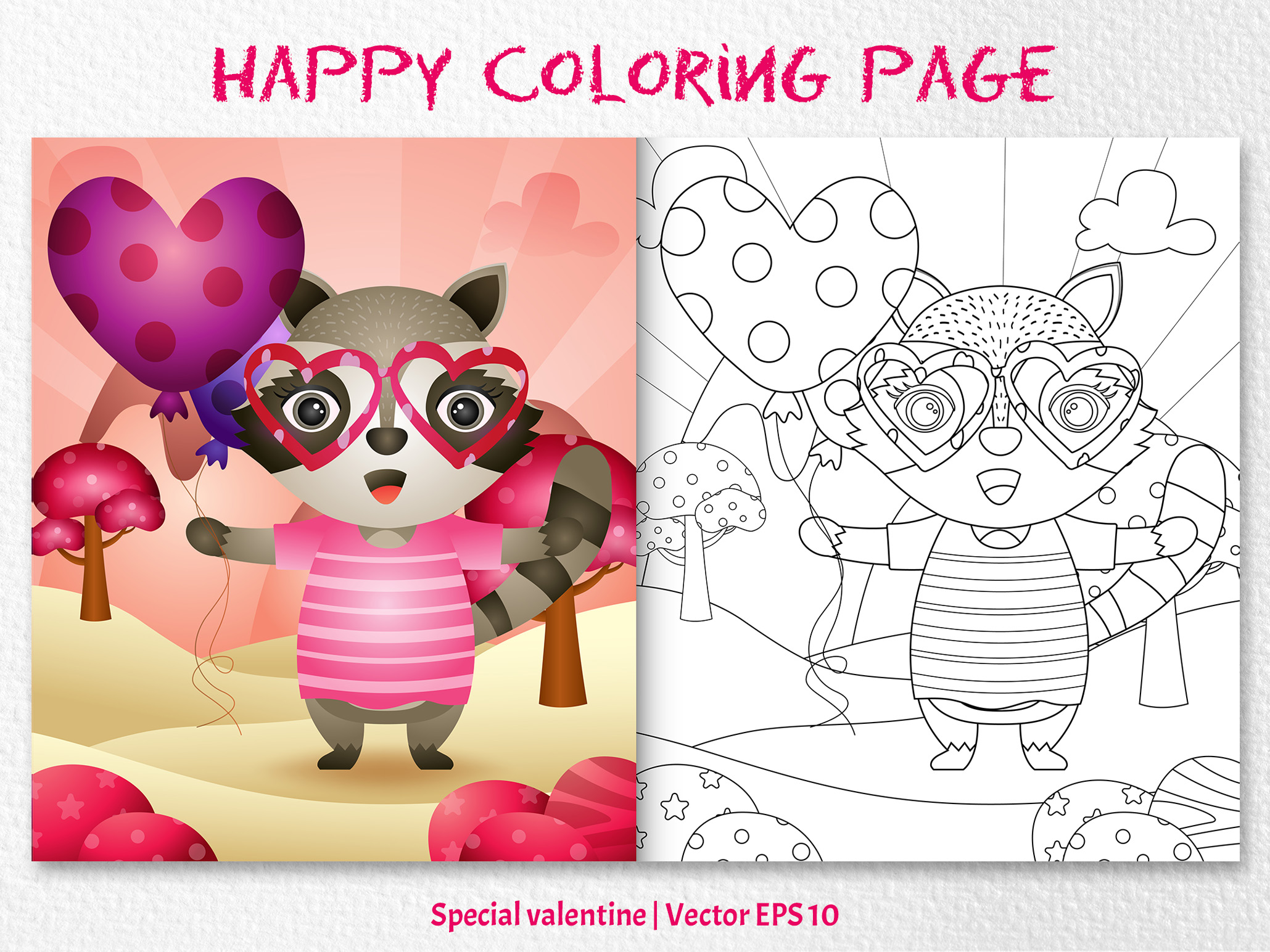 A Cute Raccoon - Coloring Pages Graphic by wijayariko · Creative Fabrica