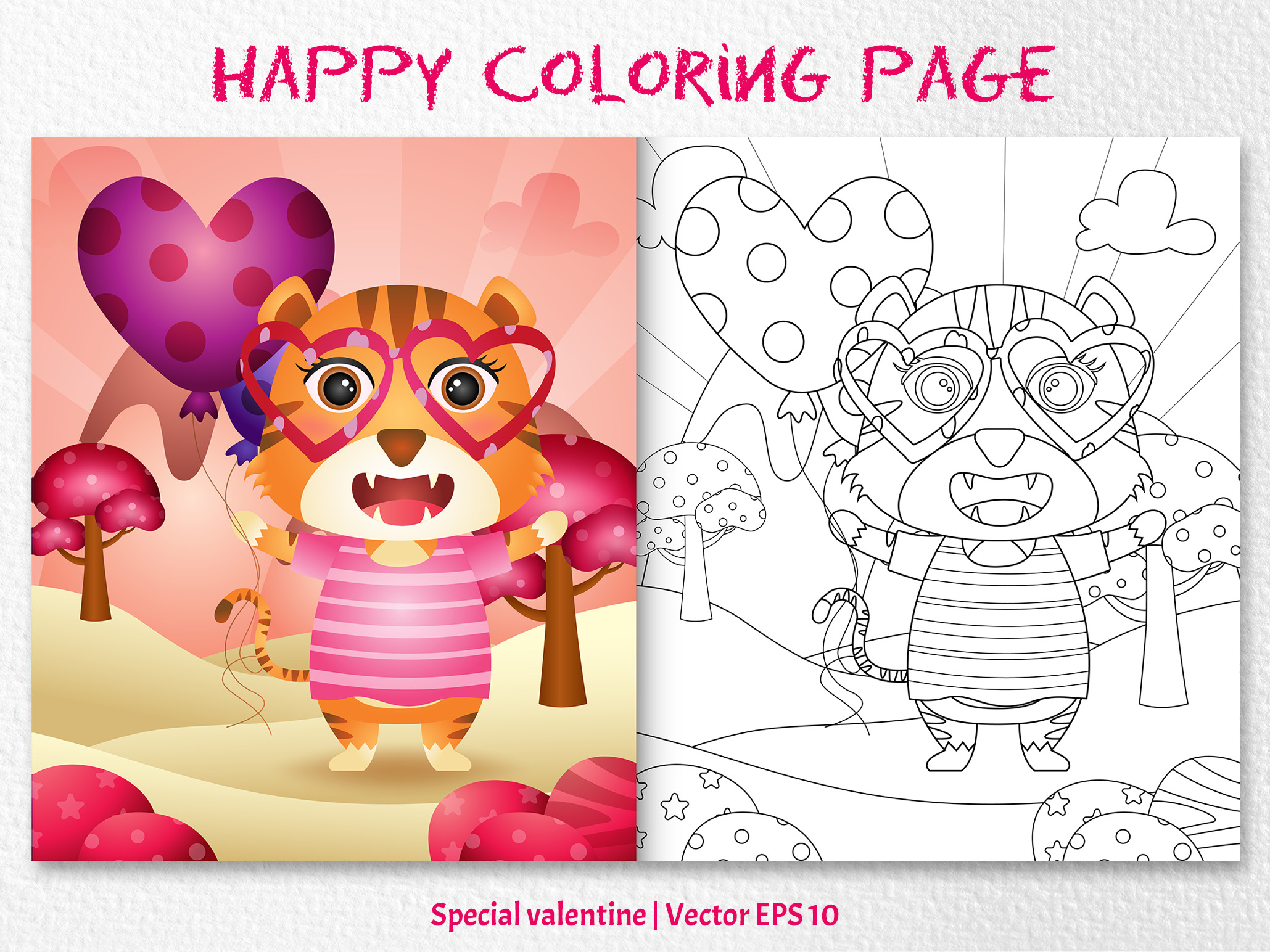 A Cute Tiger - Coloring Pages Graphic by wijayariko · Creative Fabrica