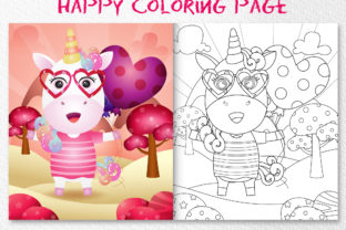 A Cute Unicorn - Coloring Pages Graphic by wijayariko · Creative Fabrica