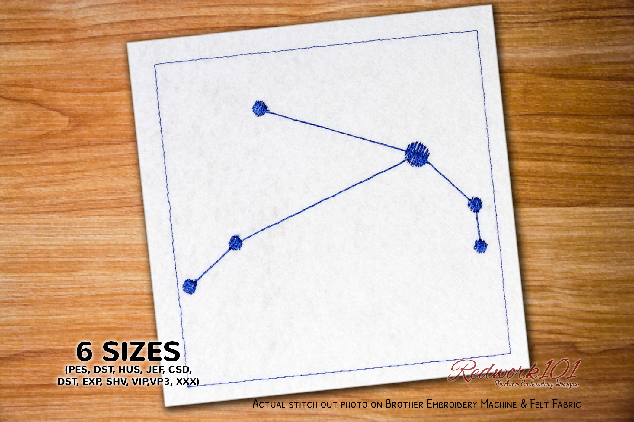 Aries Star Constellation Redwork
