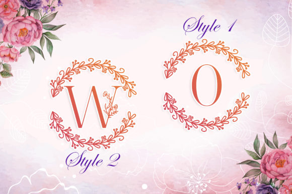 Monogram Floral Love Font PNG with transparent background - Preview 1