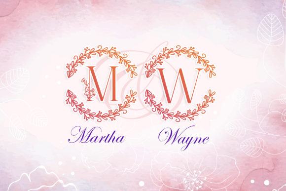 Monogram Floral Love Font PNG with transparent background - Preview 2