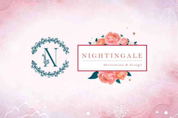 Monogram Floral Love Font PNG with transparent background - Preview 3