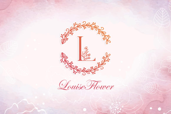 Monogram Floral Love Font PNG with transparent background - Preview 4