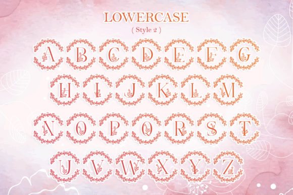 Monogram Floral Love Font PNG with transparent background - Preview 6