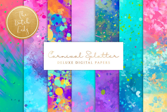 Happy Carnival Splatter Backgrounds Graphic Backgrounds By daphnepopuliers