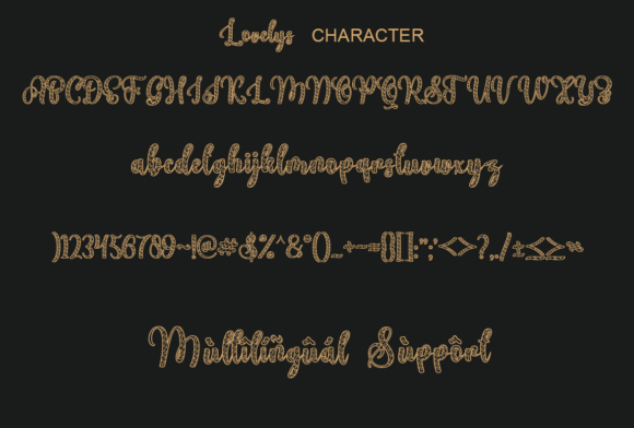 Lovelys Font PNG with transparent background - Preview 3