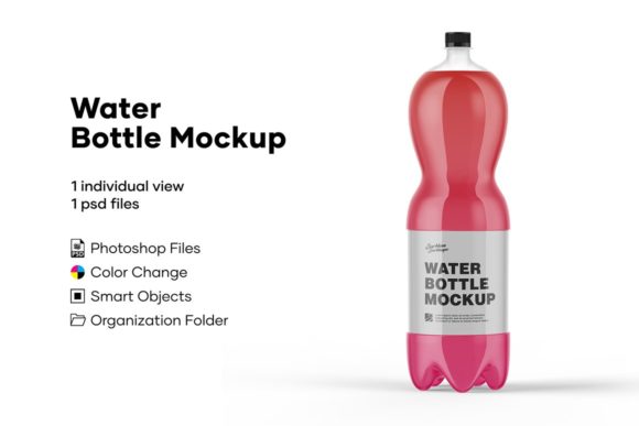 Multifruit Soft Drink PET Bottle Mockup Grafik Flaschen & Gläser Von greenart