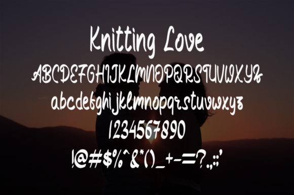 Knitting Love Font PNG with transparent background - Preview 4