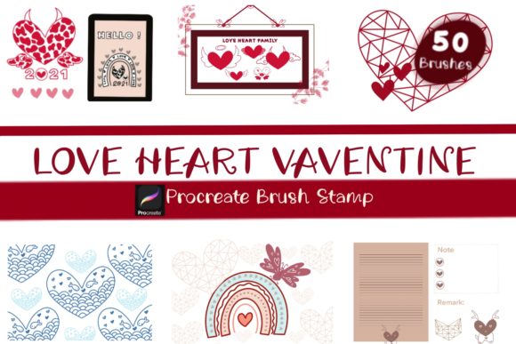 Love Heart Valentine Procreate Brush
