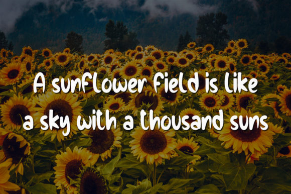 Love Sunflowers Font PNG with transparent background - Preview 2