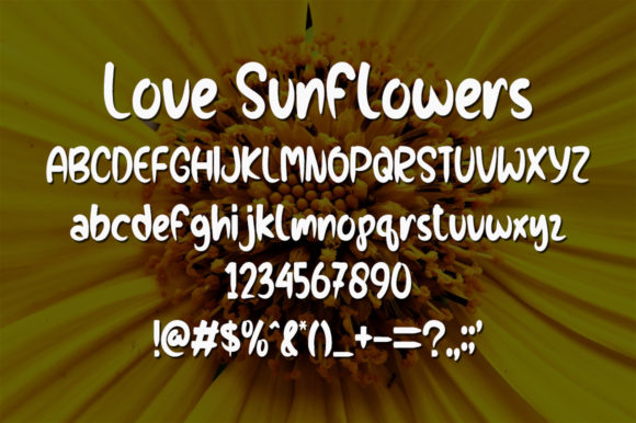Love Sunflowers Font PNG with transparent background - Preview 4