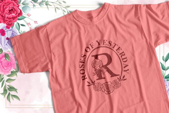Monogram and Rose Font PNG with transparent background - Preview 2